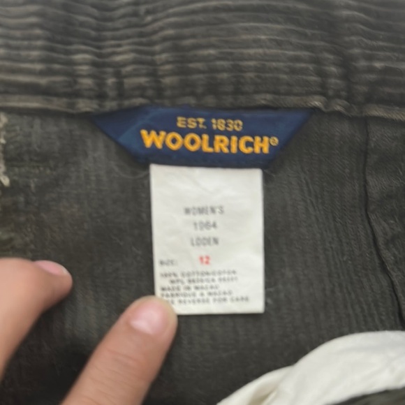 Woolrich Women's Dark Green Loden Corduroy Straight Leg Pants - Picture 2 of 6